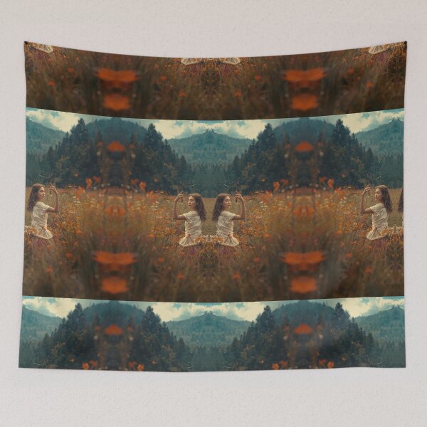 Item preview, Twin Girls Standing Back To Back In Spring Field Gemini Zodiac Art designed and sold by Mustangana.