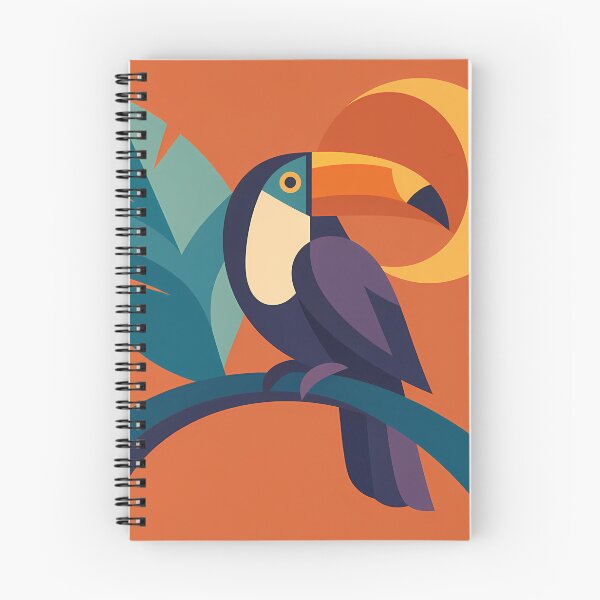 Item preview, Geometric Colour Block Toucan with Tropical Leaves designed and sold by InkSmithery.