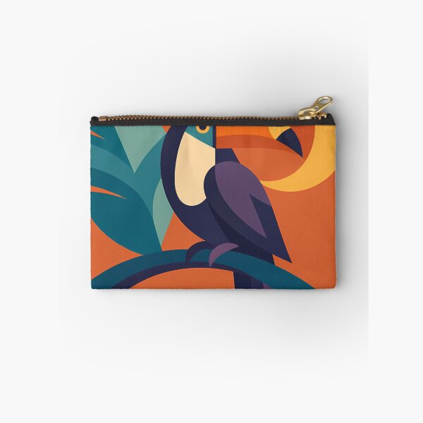 Item preview, Geometric Colour Block Toucan with Tropical Leaves designed and sold by InkSmithery.