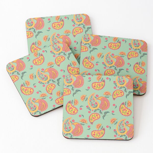 Item preview, Hand Painted Gouache Floral Paisley Pattern in Muted Sage designed and sold by NoemiMarozsan.