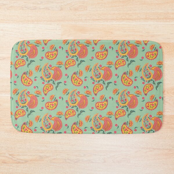 Item preview, Hand Painted Gouache Floral Paisley Pattern in Muted Sage designed and sold by NoemiMarozsan.