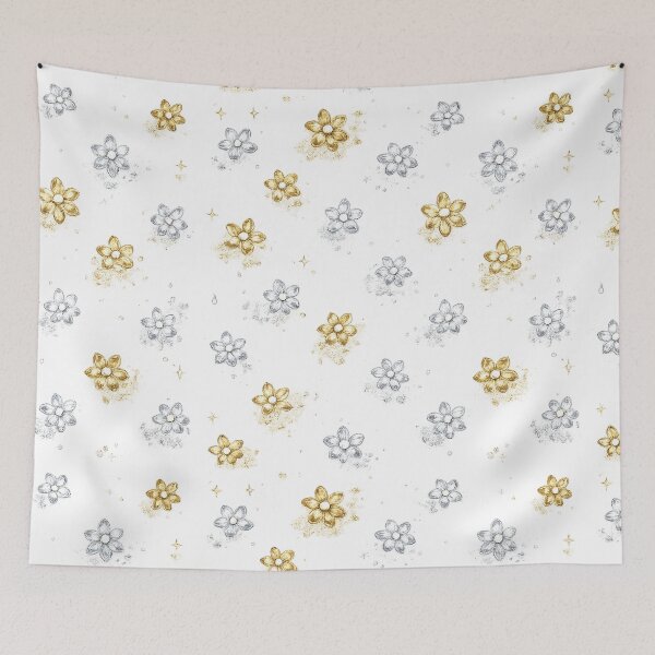 Item preview, Gold Silver Flower Art designed and sold by AureliasDesignStudio.