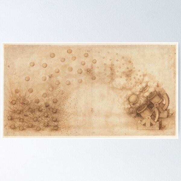 Item preview, Codex Atlanticus Folio 33r by Leonardo da Vinci Engineering Study Fine Art Print designed and sold by artofuniverse.