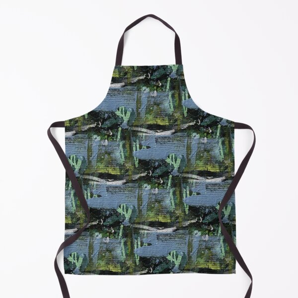 Item preview, Dark Textured Painterly Abstract in Blue and Green designed and sold by Artistestella.