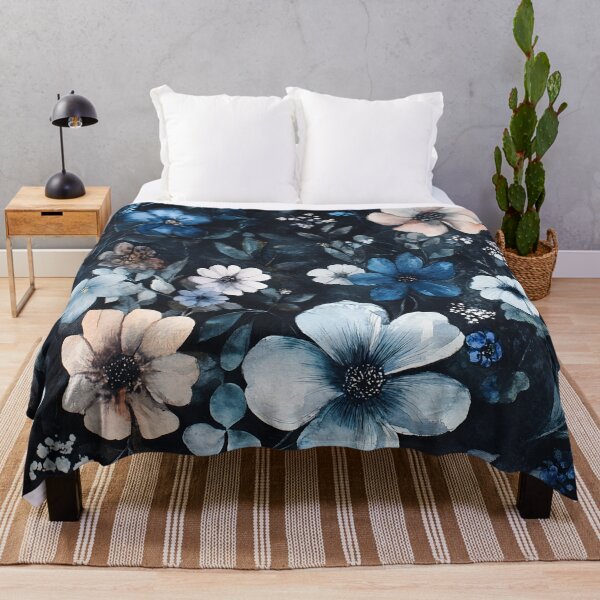 Item preview, Dark Vintage Watercolor Midnight Floral Romantic Wildflowers designed and sold by GrinGalore.