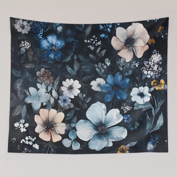 Item preview, Dark Vintage Watercolor Midnight Floral Romantic Wildflowers designed and sold by GrinGalore.