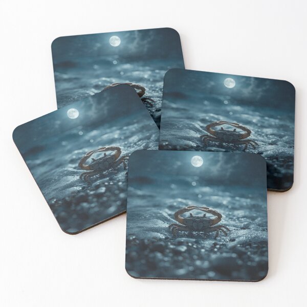 Item preview, Realistic Cancer Zodiac Crab Reaching For Moon Dark Blue Sky designed and sold by Mustangana.