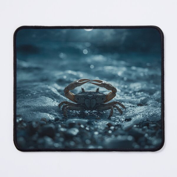 Item preview, Realistic Cancer Zodiac Crab Reaching For Moon Dark Blue Sky designed and sold by Mustangana.