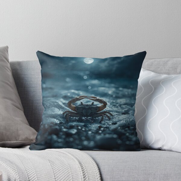 Item preview, Realistic Cancer Zodiac Crab Reaching For Moon Dark Blue Sky designed and sold by Mustangana.