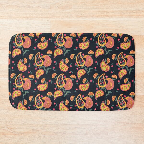 Item preview, Hand Painted Gouache Floral Paisley Pattern in Black designed and sold by NoemiMarozsan.