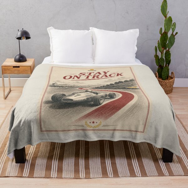 Item preview, Vintage Race Car Stay On Track Motivational T-Shirt designed and sold by MaynyStudio.