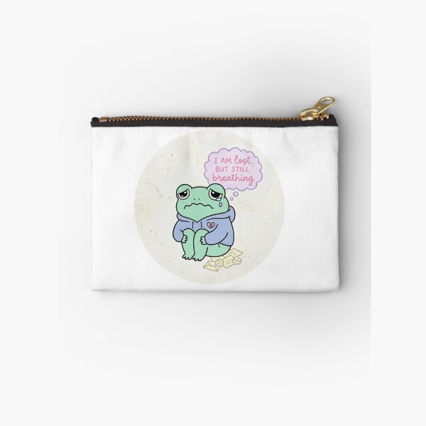 Item preview, Cute Sad Frog Lost But Still Breathing – Emotional Mental Health Sticker designed and sold by Elviqus Shop.