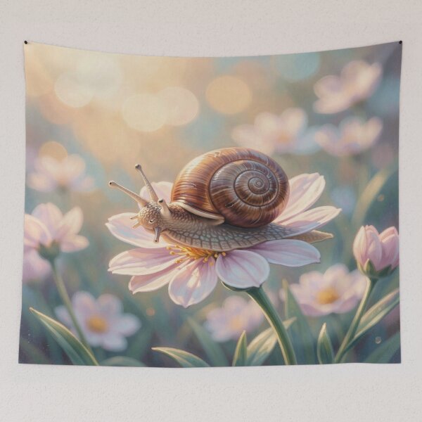 Item preview,  Delicate Snail on Pink Blossom in Soft Pastel Dreamlight designed and sold by FotoworldEdel.