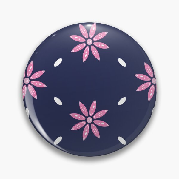 Item preview, Flower Beaded Print - Pretty Pink and Navy designed and sold by Daniel Bevis Design.