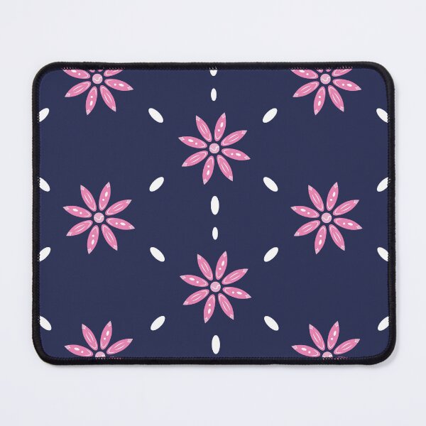 Item preview, Flower Beaded Print - Pretty Pink and Navy designed and sold by Daniel Bevis Design.