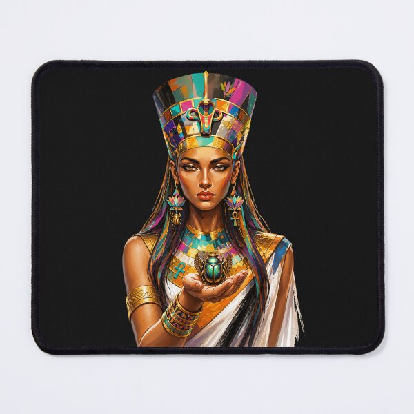 Item preview, Ancient Egyptian Queen – Vibrant Nefertiti Egyptian Queen Scarab Art designed and sold by KireaDesigns.