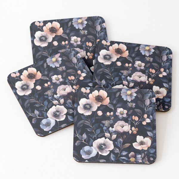 Item preview,  Vintage Watercolor Midnight Floral Romantic Purple Wildflowers designed and sold by GrinGalore.