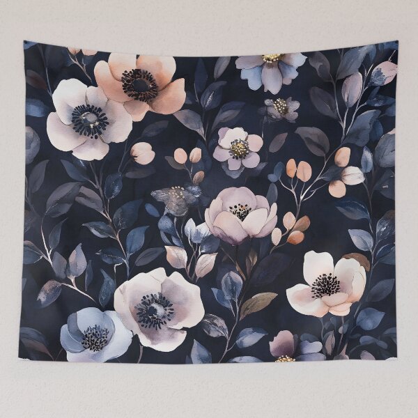 Item preview,  Vintage Watercolor Midnight Floral Romantic Purple Wildflowers designed and sold by GrinGalore.