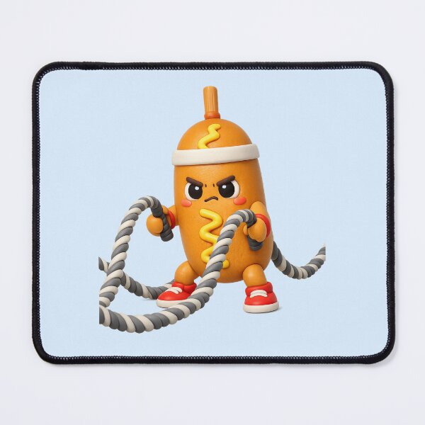 Item preview, Cute Corn Dog Workout Athlete | Kawaii Gym Battle Ropes Fitness Cartoon designed and sold by Moons Studio.