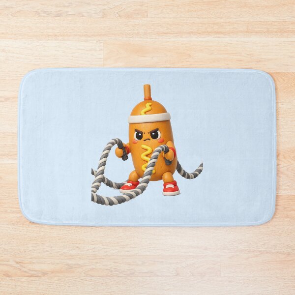 Item preview, Cute Corn Dog Workout Athlete | Kawaii Gym Battle Ropes Fitness Cartoon designed and sold by Moons Studio.