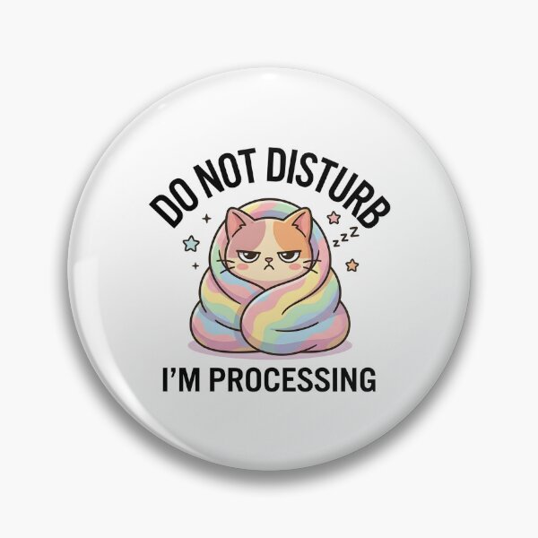 Item preview, Cute Cat Do Not Disturb I’m Processing T-Shirt – Funny Introvert Meme designed and sold by DIRTYSKETCHH.