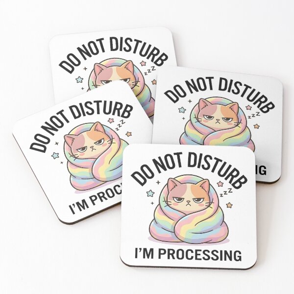 Item preview, Cute Cat Do Not Disturb I’m Processing T-Shirt – Funny Introvert Meme designed and sold by DIRTYSKETCHH.