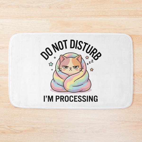 Item preview, Cute Cat Do Not Disturb I’m Processing T-Shirt – Funny Introvert Meme designed and sold by DIRTYSKETCHH.