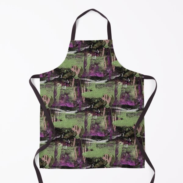 Item preview, Dark Textured Painterly Abstract in Green and Pink designed and sold by Artistestella.