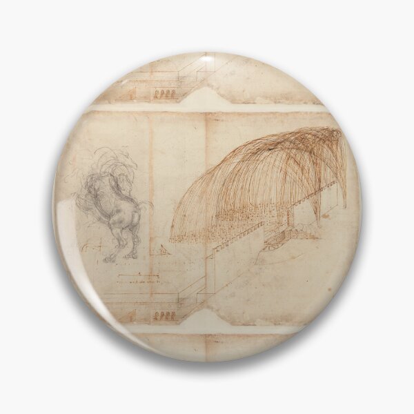 Item preview, Codex Atlanticus Folio 72r by Leonardo da Vinci Horse and Fortification Study Fine Art Print designed and sold by artofuniverse.