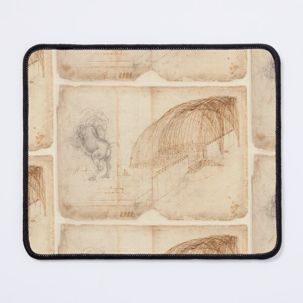 Item preview, Codex Atlanticus Folio 72r by Leonardo da Vinci Horse and Fortification Study Fine Art Print designed and sold by artofuniverse.