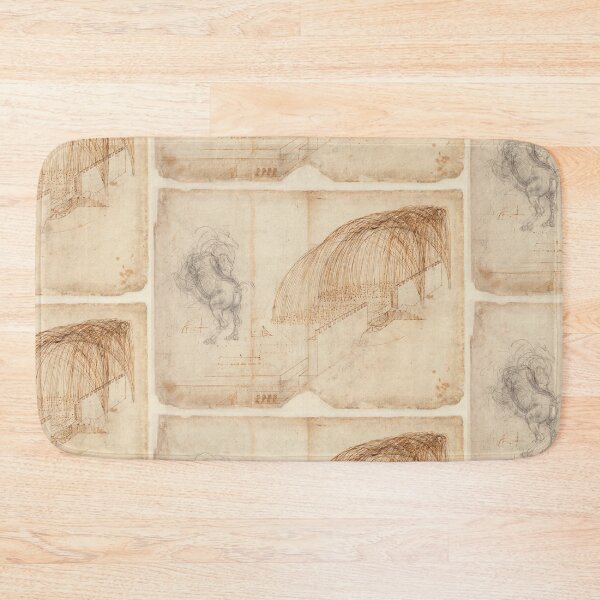Item preview, Codex Atlanticus Folio 72r by Leonardo da Vinci Horse and Fortification Study Fine Art Print designed and sold by artofuniverse.
