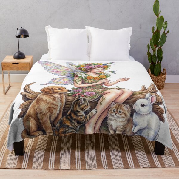 Aperçu de l'œuvre Un ange et son adorable animal de compagnie. créée et vendue par PP&RAINBOW SHOP.