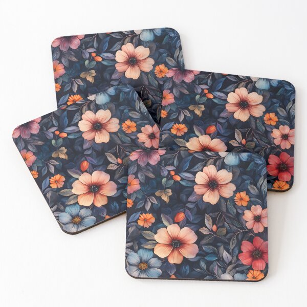 Item preview, Vintage Watercolor Midnight Floral Romantic Colorful Wildflowers designed and sold by GrinGalore.