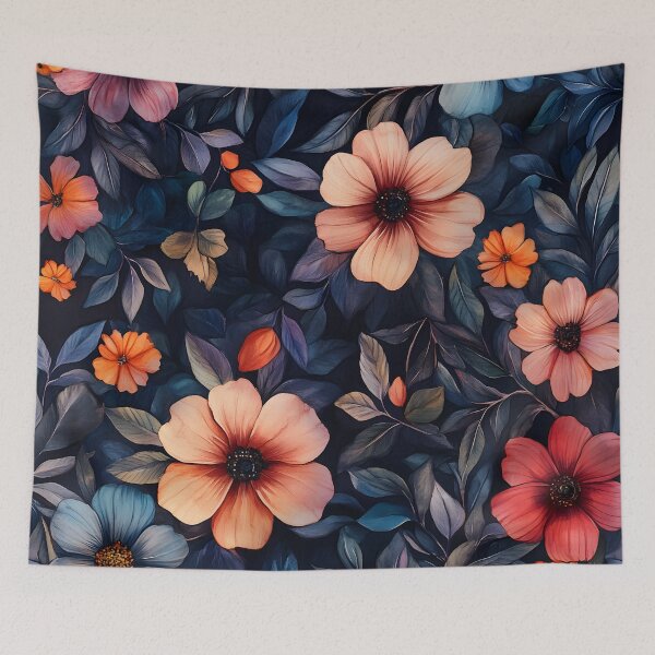 Item preview, Vintage Watercolor Midnight Floral Romantic Colorful Wildflowers designed and sold by GrinGalore.