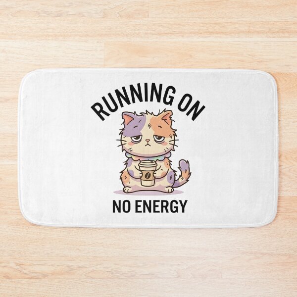 Item preview, Funny Cat Running On No Energy T-Shirt – Cute Tired Meme designed and sold by DIRTYSKETCHH.