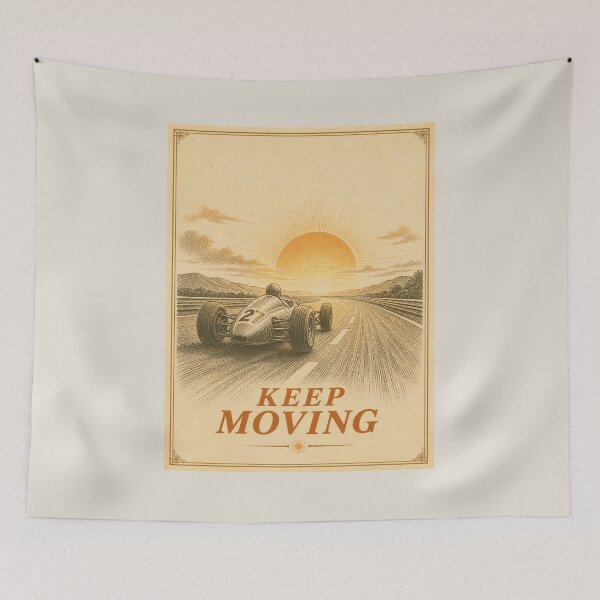 Item preview, Vintage Race Car Keep Moving Motivational T-Shirt designed and sold by MaynyStudio.