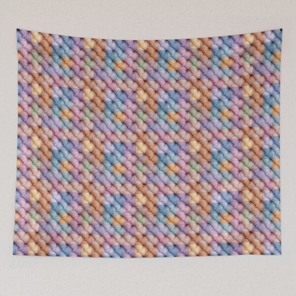 Item preview, Small Pastel Rainbow Cable Knit Basket Weave Photo Texture designed and sold by DigitaICraft.