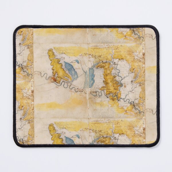 Item preview, Codex Madrid II by Leonardo da Vinci Renaissance Map Study Fine Art Print designed and sold by artofuniverse.