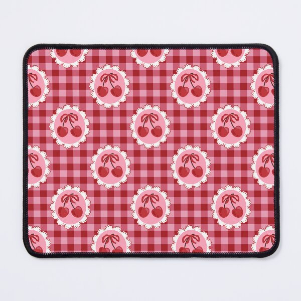 Item preview, Cherry Bow Gingham Lace Pattern designed and sold by Kusaka.art.