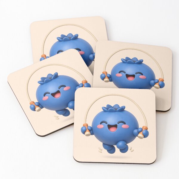 Item preview, Cute Blueberry Jump Rope Gym | Kawaii Fitness Fruit Cartoon designed and sold by Moons Studio.
