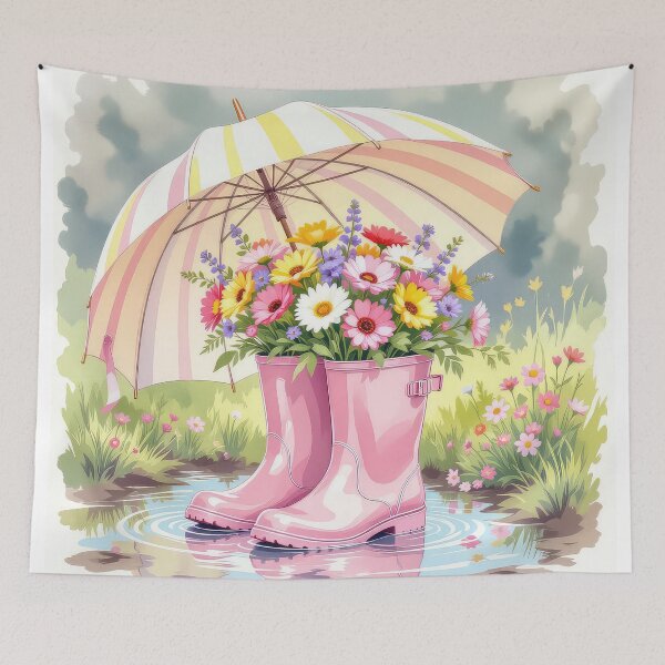 Item preview, Rainy Day Boot Bouquets 2 designed and sold by Leslie Montgomery Art.