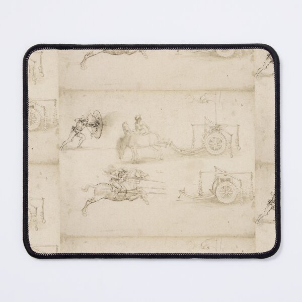 Item preview, Designs for Chariots and Weapons by Leonardo da Vinci Renaissance Military Engineering Art Print designed and sold by artofuniverse.