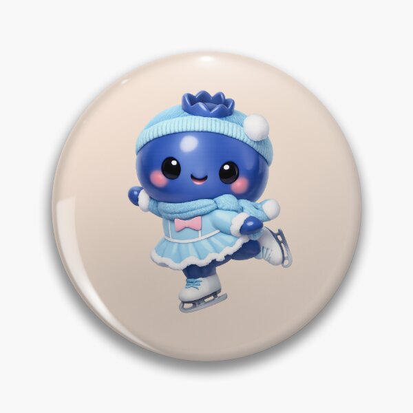 Item preview, Cute Blueberry Ice Skater | Kawaii Winter Fruit Character Art designed and sold by Moons Studio.