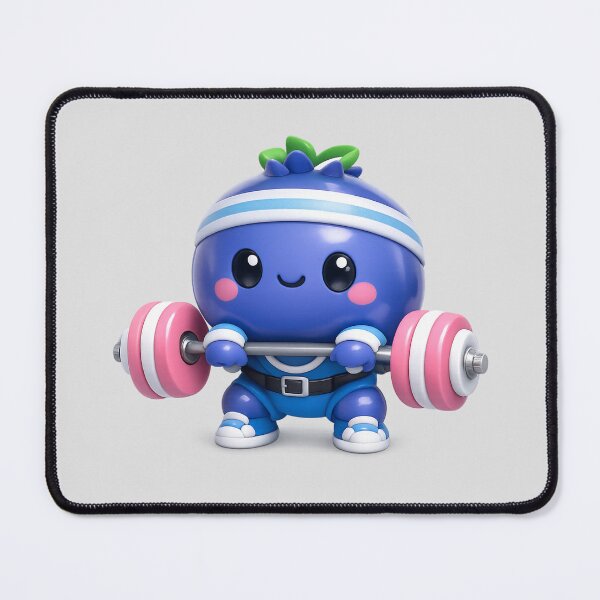 Item preview, Cute Blueberry Weightlifter | Kawaii Gym Fitness Fruit Character Art designed and sold by Moons Studio.