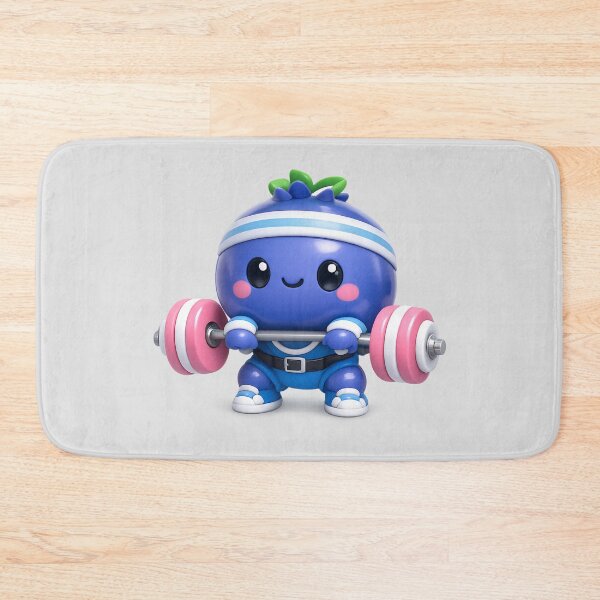 Item preview, Cute Blueberry Weightlifter | Kawaii Gym Fitness Fruit Character Art designed and sold by Moons Studio.