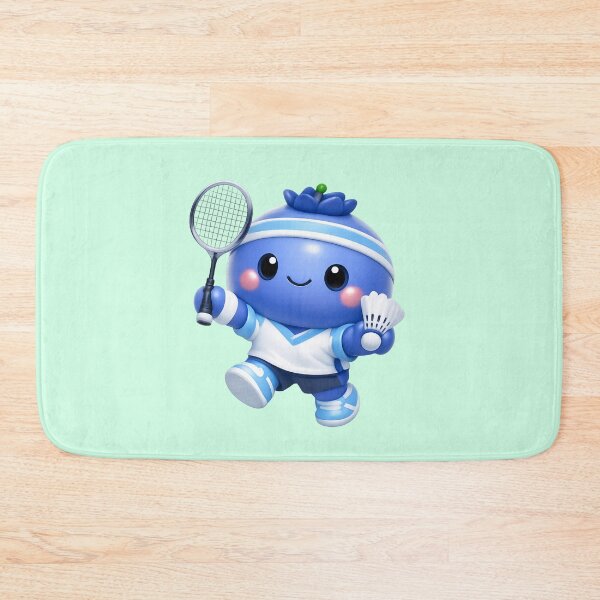 Item preview, Cute Blueberry Badminton Player | Kawaii Fruit Sports Character Art designed and sold by Moons Studio.