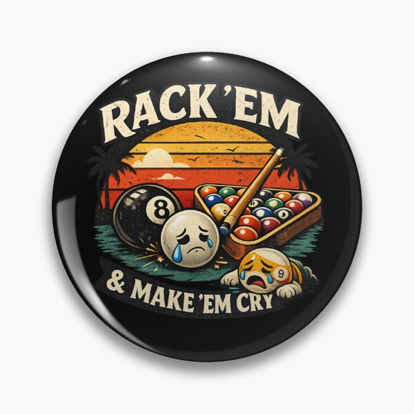 Item preview, Rack 'Em & Make 'Em Cry – Funny Billiards Retro Sunset Pool Player designed and sold by SidTastic .