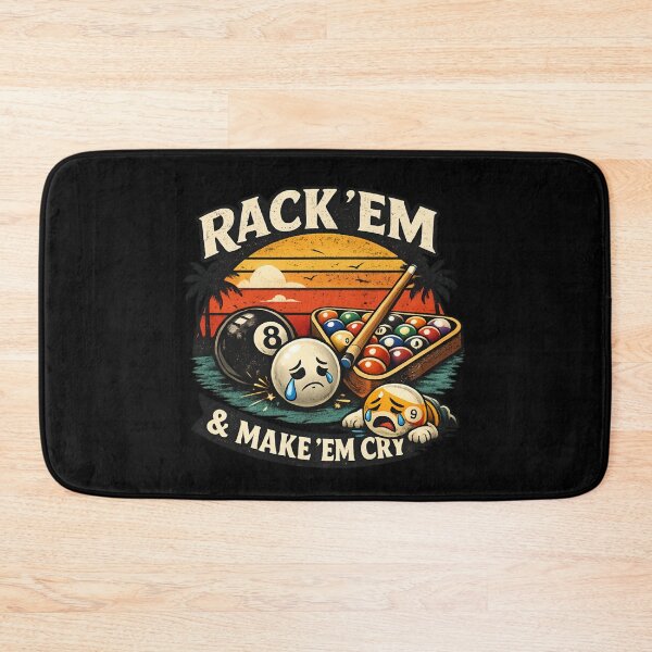 Item preview, Rack 'Em & Make 'Em Cry – Funny Billiards Retro Sunset Pool Player designed and sold by SidTastic .