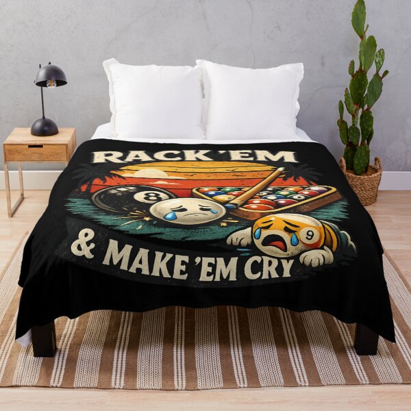 Item preview, Rack 'Em & Make 'Em Cry – Funny Billiards Retro Sunset Pool Player designed and sold by SidTastic .