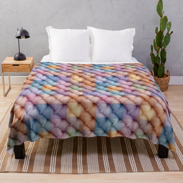Item preview, Big Pastel Rainbow Cable Knit Basket Weave Photo Texture designed and sold by DigitaICraft.